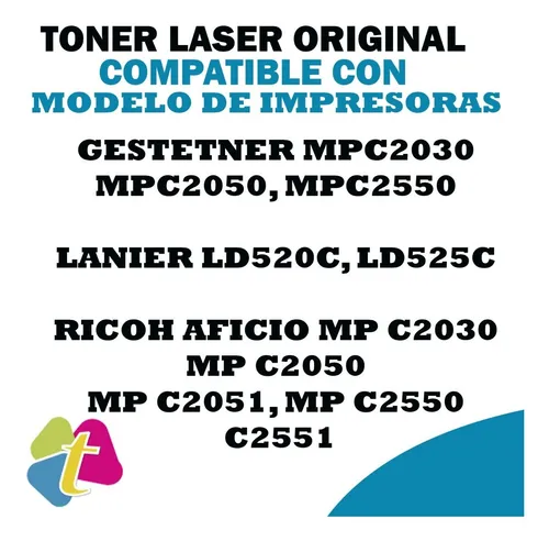 Toner Original Color Ricoh Mpc2030 C2050 C2051 Mpc2550 C2551