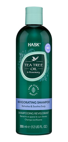 Champú Hask Aceite Árbol De Té Y Romero 12 Onzas, Libre