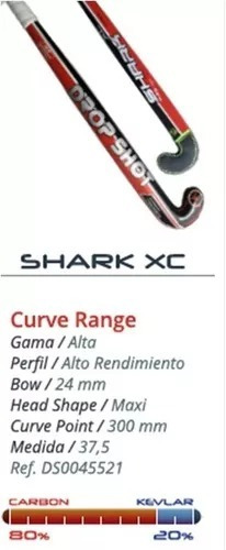 Palo Hockey Drop Shot Shark 80% Carbono 37.5 + Regalo