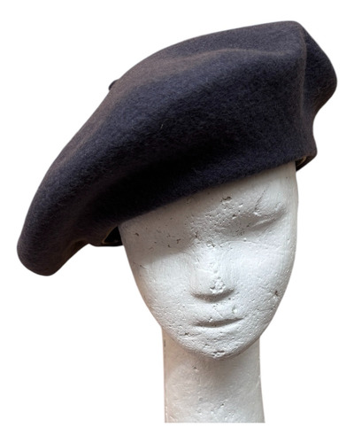 Boina Vasca De Paño 100% Lana Vuelo 28 - Con Tafilete Gris Oscuro 60