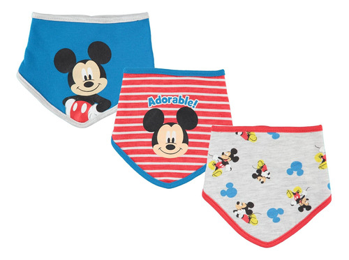 Baby Boys Mickey Mouse - Juego De 3 Baberos Para Ali.