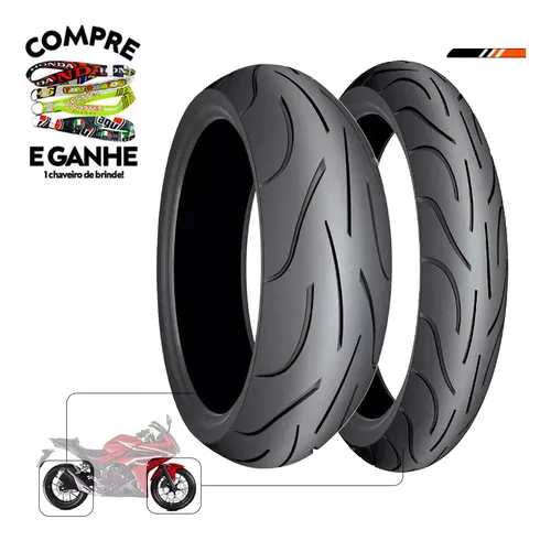 Kit Pneu HONDA CG 160 FAN Diant/Tras sem camara MICHELIN