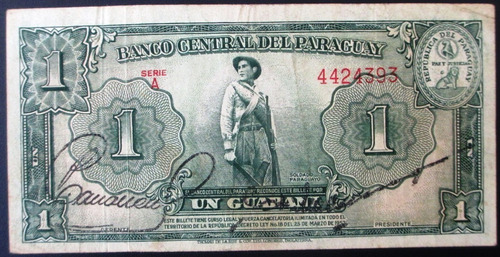 C8282 Paraguai - Cédula De 1 Guarani De 1952 Em Muito Bom E | MercadoLivre