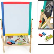Comprar Pizarra Doble Pizarron Infantil Para Niños Caballete Regalo