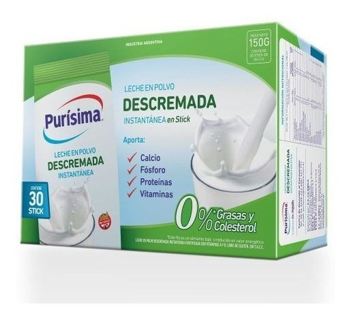 5 Cajas Leche En Polvo Purísima X 30 Individuales Con Envío