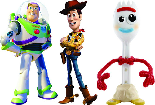 Toy Story Woody Buzz Y Forky 1 Metro Figuras Para Fiesta