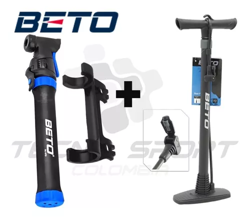 Inflador Mini Bomba Aire Bicicleta Y Balon Beto 80psi con Aguja