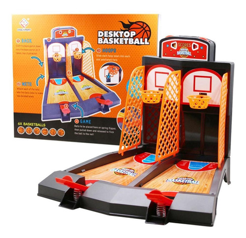 Mini Juego De Bascketball De Mesa Doble Manual, Baloncesto