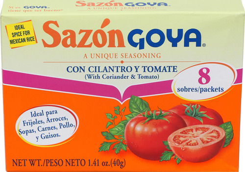 Goya, Sazon Condimento Con Cilantro Y Tomate, Caja De 1.41 O