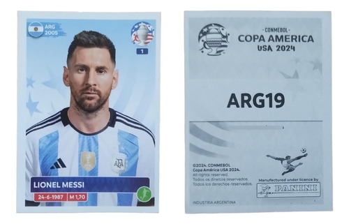 Figurita Copa America Usa 2024 Panini | Arg19 Lionel Messi