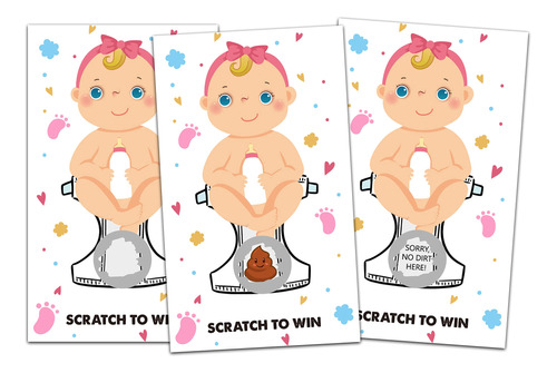 40 Tarjeta Juego Para Raspar Baby Shower - Scratch To Win