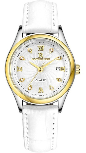 Reloj De Dama Ontheedge Blanco Con Dorado Original!!