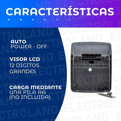 Imagen 4 de 10 de Calculadora Electrónica 12 Dígitos Solar Escritorio Pila