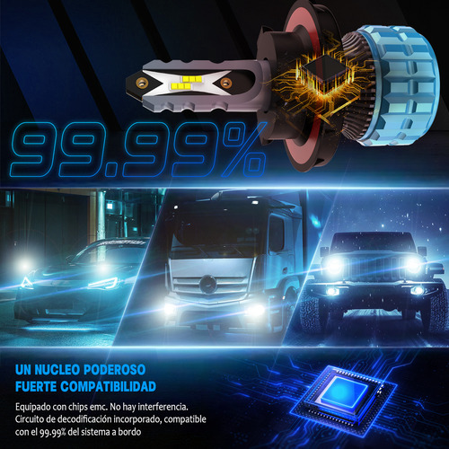 Kit De Focos Led Alta Baja H13 9008 22000lm 6500k Blanco Jeep Liberty 2008-2013