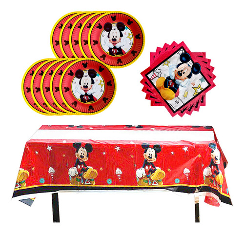 Suministros De Fiesta De Cumpleaños Para Mickey Mouse Rojo