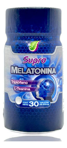 Melatonina Triptófano 30 Tabletas De 400 Mg Supra.