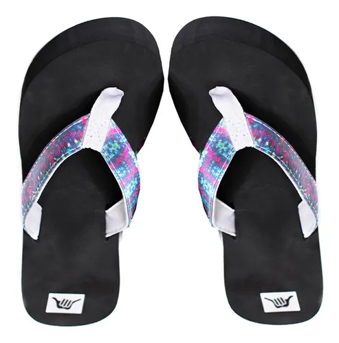 Sandalias Hawaianas Mujer Hang Loose Con Taco Negro morado