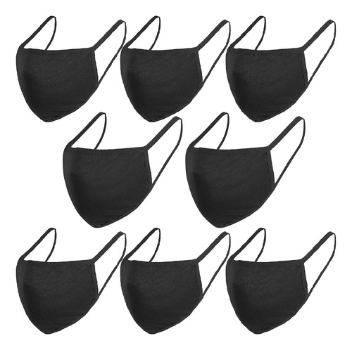 8 Protector Moda Unisex Color Negro Algodon Lavable