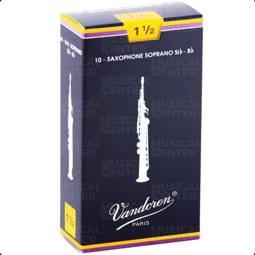 10 Palhetas P/sax Soprano Tradicional N.1,5 Sr2015 Vandoren