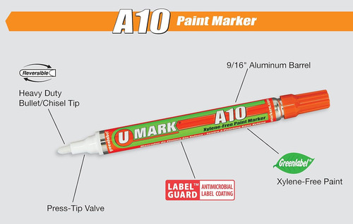 U-mark A10 10150 - Rotulador De Pintura (6 Unidades), Color