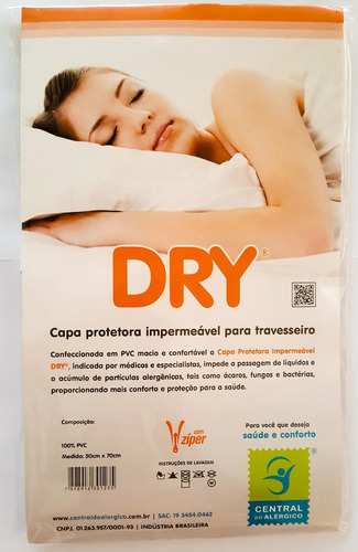Protetor Impermeável P/ Travesseiro Adulto 100% Pvc C/ Zíper