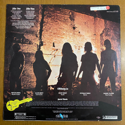 Lp Disco De Vinil Obituary Slowly We Rot Nacional 1989 Estandar (Usado)