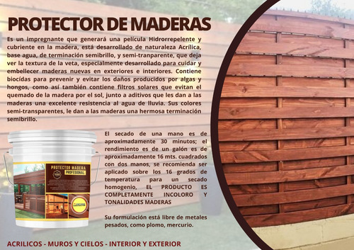 Protector De Madera Roble Galon 4lts
