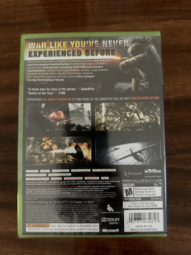 Videojuego Call Of Duty World At War Xbox 360 Sellado (Usado)