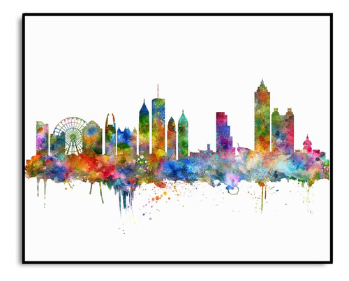 Skyline De Atlanta, Impresión De Arte De Atlanta, Arte...