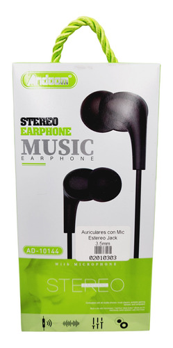 Auriculares Andoom Jack 3.5mm Negro