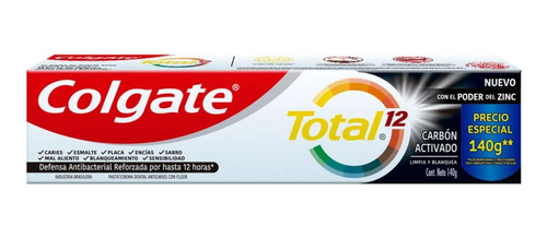 Colgate Total 12 Carbón Activado Crema Dental 140g
