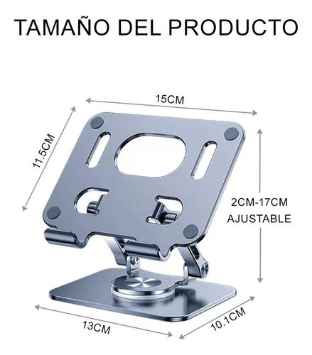 Base De Soporte Ajustable Plegable Giratorio 360 Para Tablet