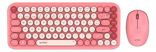 Kit Teclado Y Mouse Acteck Creator Mk480 Inalambrico Rojo