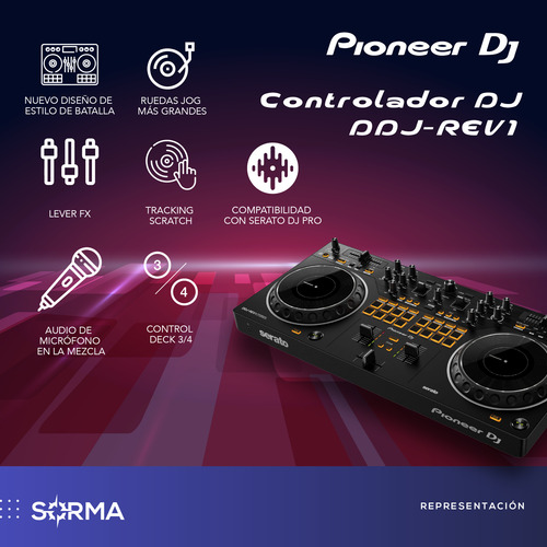 Imagen 3 de 8 de Controlador Consola Djmixer Pioneer Ddj-rev1 2canales 4decks