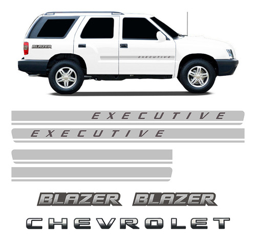 Kit Blazer Executive 09/11 Adesivos Faixas Lateral/traseira