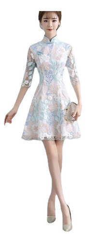 Vestido De Encaje Para Mujer Vintage Slim Qipao Cheongsam