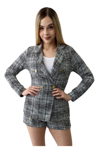 Set Blazer Y Short Formal Elegante Para Dama Traje 2 Piezas