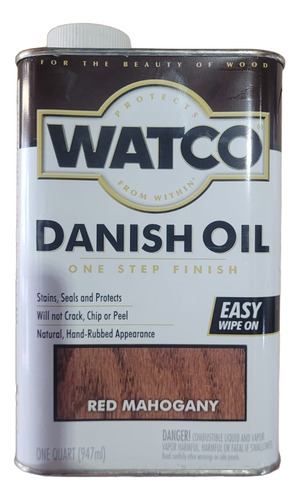 Protector Aceite Danes Watco Madera 0.947 Ml Acabado Satinado Color Caoba Rojo