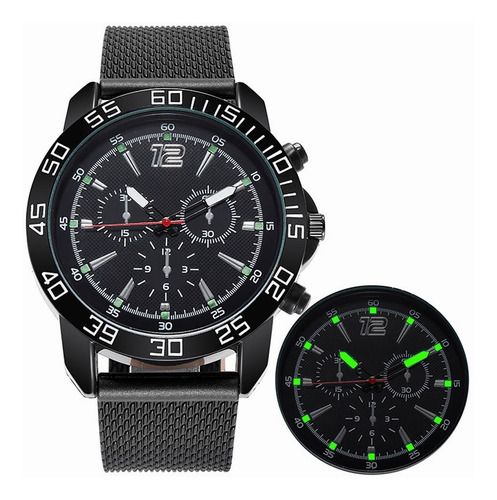 Imagen 1 de 6 de Reloj Hombre Elegante Correa Análogo Digital Luminoso