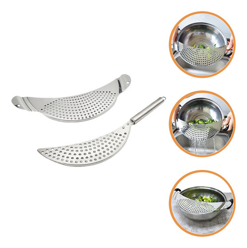 Sartén, Colador Para Ollas, Acero Inoxidable, 2 Unidades