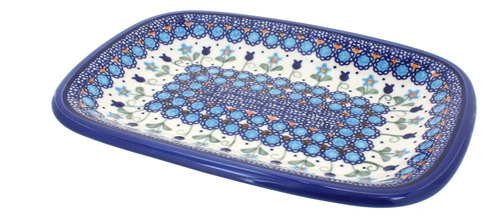 Blue Rose Polish Pottery Savannah Plato Rectangular Para