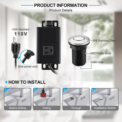 Kit De Interruptor De Aire De Eliminación De Basura Hk Con K