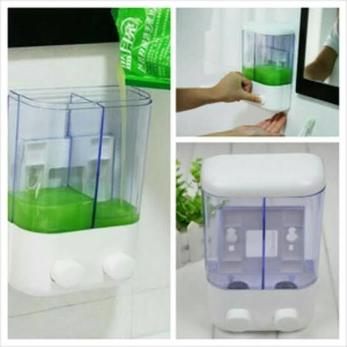 Imagem 3 de 6 de Dispenser Duplo Para Sabão, Shampoo Ou Condicionador