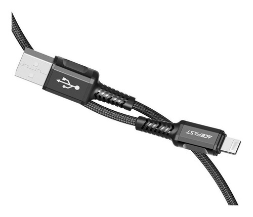 Cable Acefast Usb-a A Lightning (1,2mt) Color Negro