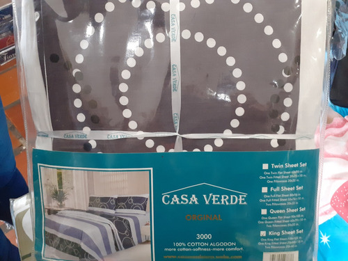 Juego De Sabana King Zize 2x2 Marca Casa Verde