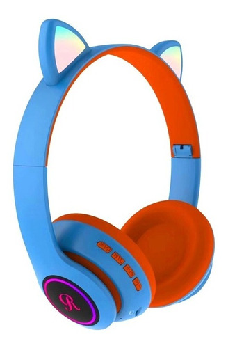 Auriculares Inalámbricos Bluetooth Mic Luz Led Orejitas Gato