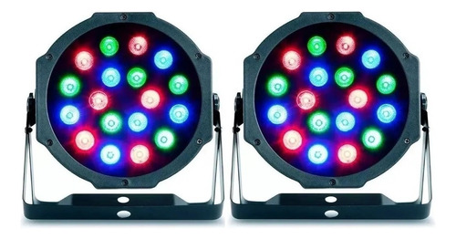 Pack 2 Foco Luces 18 Led Rgb Dmx Fiesta Disco Corriente