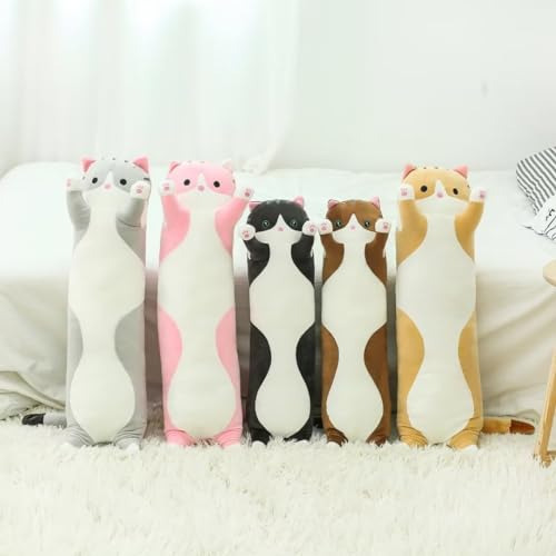 Almohada Suave Felpa Gato 50 Cm Color Rosado