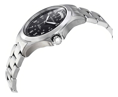 Reloj pulsera Hamilton King auto con correa de acero inoxidable color acero - fondo negro
