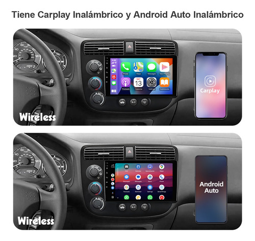 Auto Estéreo 2+32g For Honda Civic 2001-2005 Gps Wifi Bt Fm